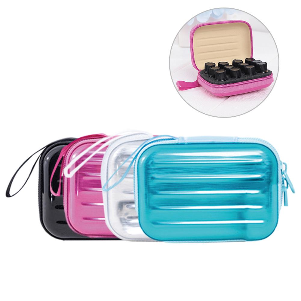 Mallette de rangement d'huile essentielle étui de transport à glissière de voyage pour stocker jusqu'à 12 flacons en verre d'huile essentielle de 1mL-3mL