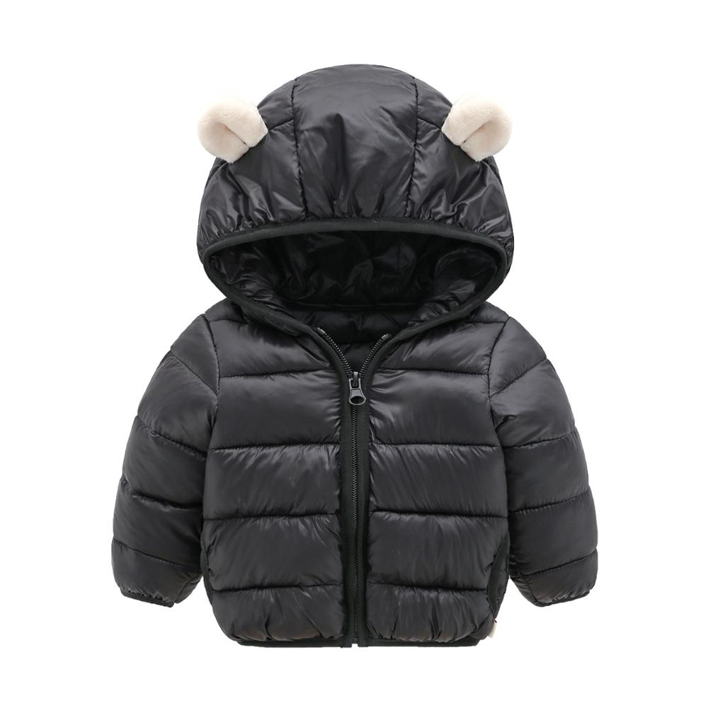 Winter children's clothing men and women children hooded cotton cotton: Black / 6M