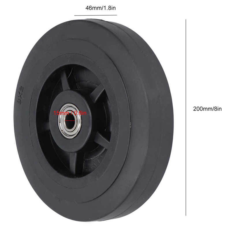 8in Mute Rubber Tire Cart Generator Wheel Replacement Parts Accessory for Agricultural Farm Gasoline Generator Cart: Default Title