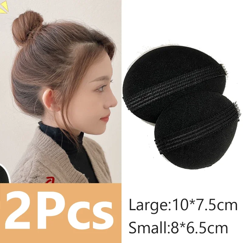 1 Juego de cojín para cabeza de pelo Puff, Base de pelo de volumen Invisible, pinza para el pelo esponjosa, almohadilla de esponja, moño, herramienta de Peinado DIY para mujeres y niñas: Oro