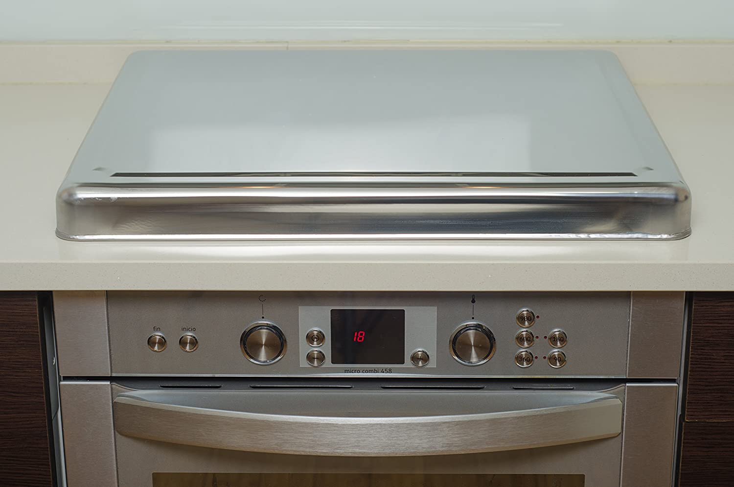 Jocca 6414- Copri pianoforte cottura in acciaio INOX, 60.5 x 52.5 x 5.5 cm, Argento Pentole