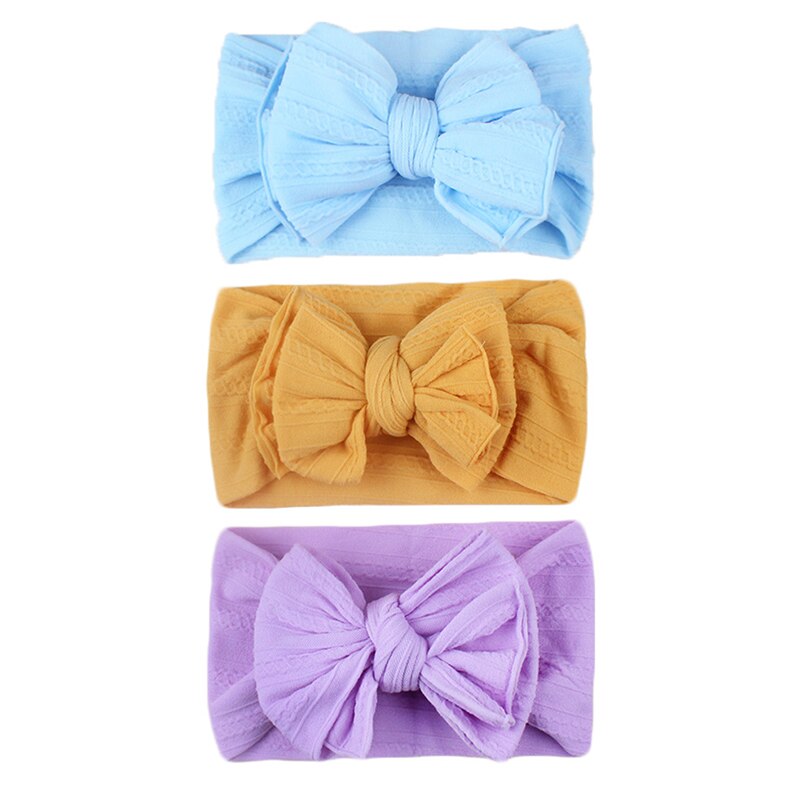 3 pz/set carino Bowknot neonate fascia Candy colore elastico infantile fascia per capelli turbante accessori per capelli per bambini copricapo: 5
