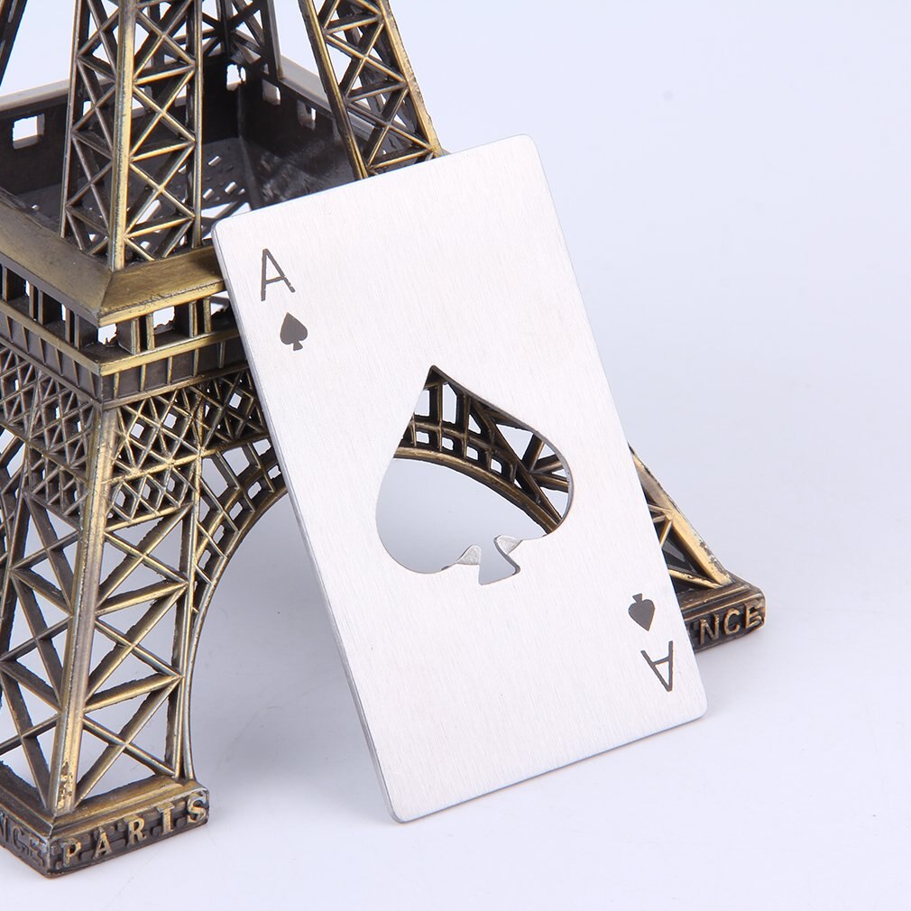 Stylish Poker Playing Card Ace of Spades Bar Tool Soda Beer Bottle Cap Opener For Kitchen Outdoor Camping