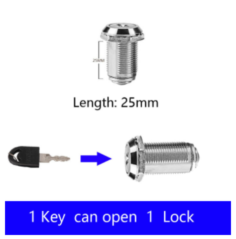1PCS Drawer file cabinet metal cabinet cam lock longer 10MM 16mm 20mm 25mm 30mm 40mm tool cabinet equipment cabinet box lock: Pale Violetred