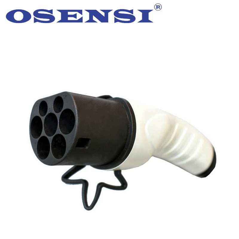 Cargador de coche eléctrico con enchufe EVSE, estación de carga estándar Mennekes Tipo 2 EV, conector macho de 62196 V-380V, 32A, 3 fases IEC 415 EVSE