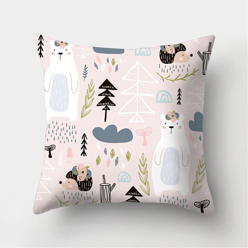 Dinosaurie alpacka panda räv dekorativa kuddar örngott polyester kuddfodral kudde soffa dekoration kuddfodral 40946: 2bz-40946-014
