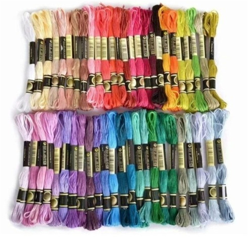 50PCs Threads Stitch Thread Knitting Handmade Floss For Sewing Skeins Craft Embroidery Thread linha de costura Kit: 36 Colors