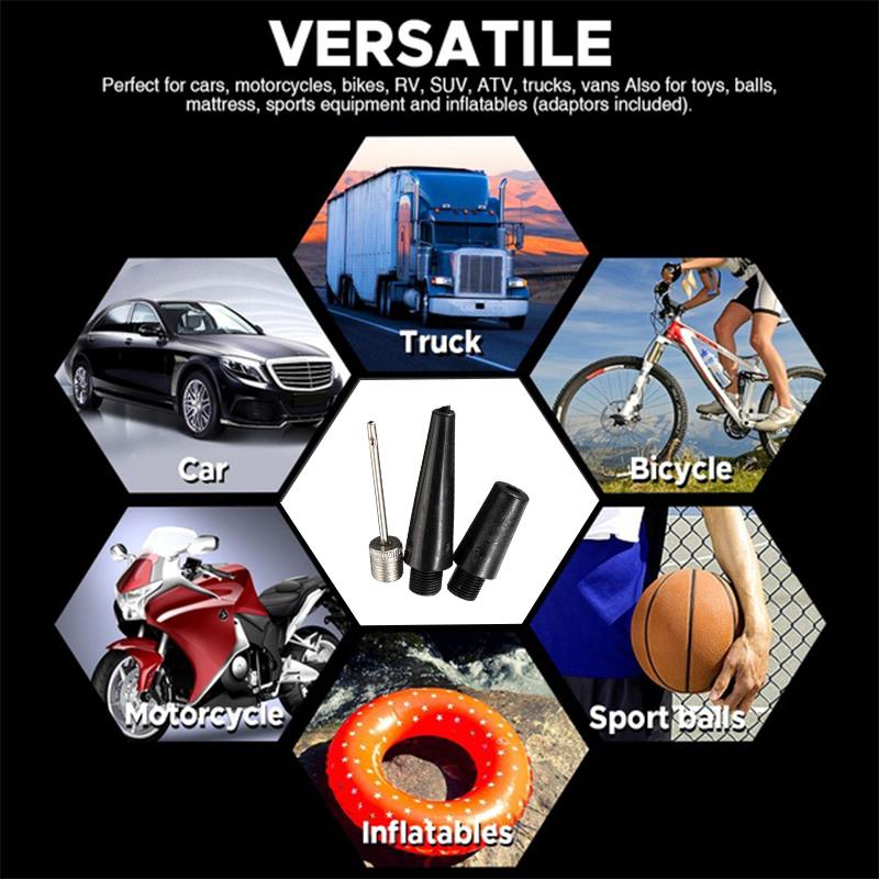 12V Car Inflatable Pump Tire Inflator Air Compressor for Car Bicycle Ball Rubber Dinghy Motorcycle Boat