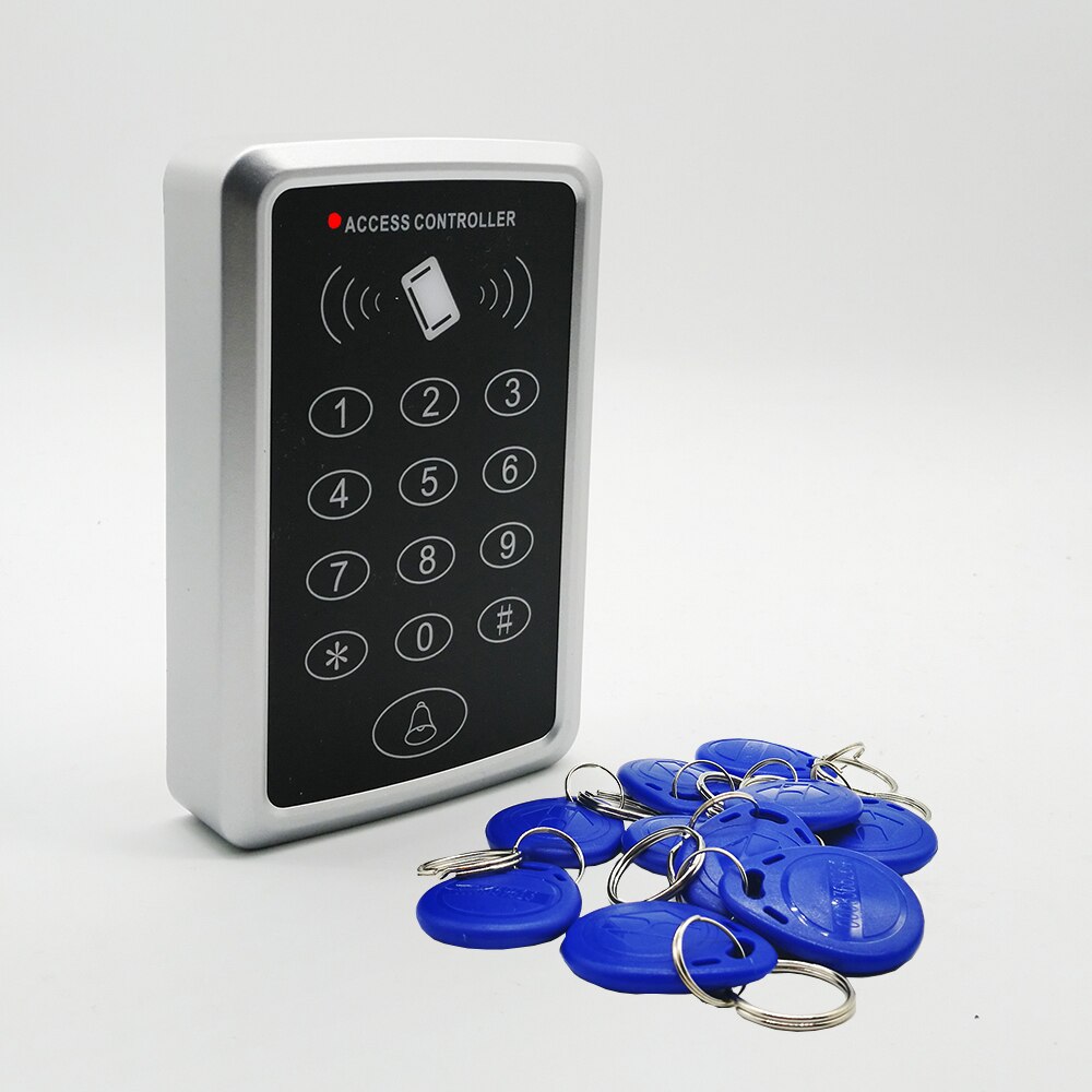 125Khz Rfid Access Control System Keypad Card Door Lock Access Controller: Blue Keyfobs