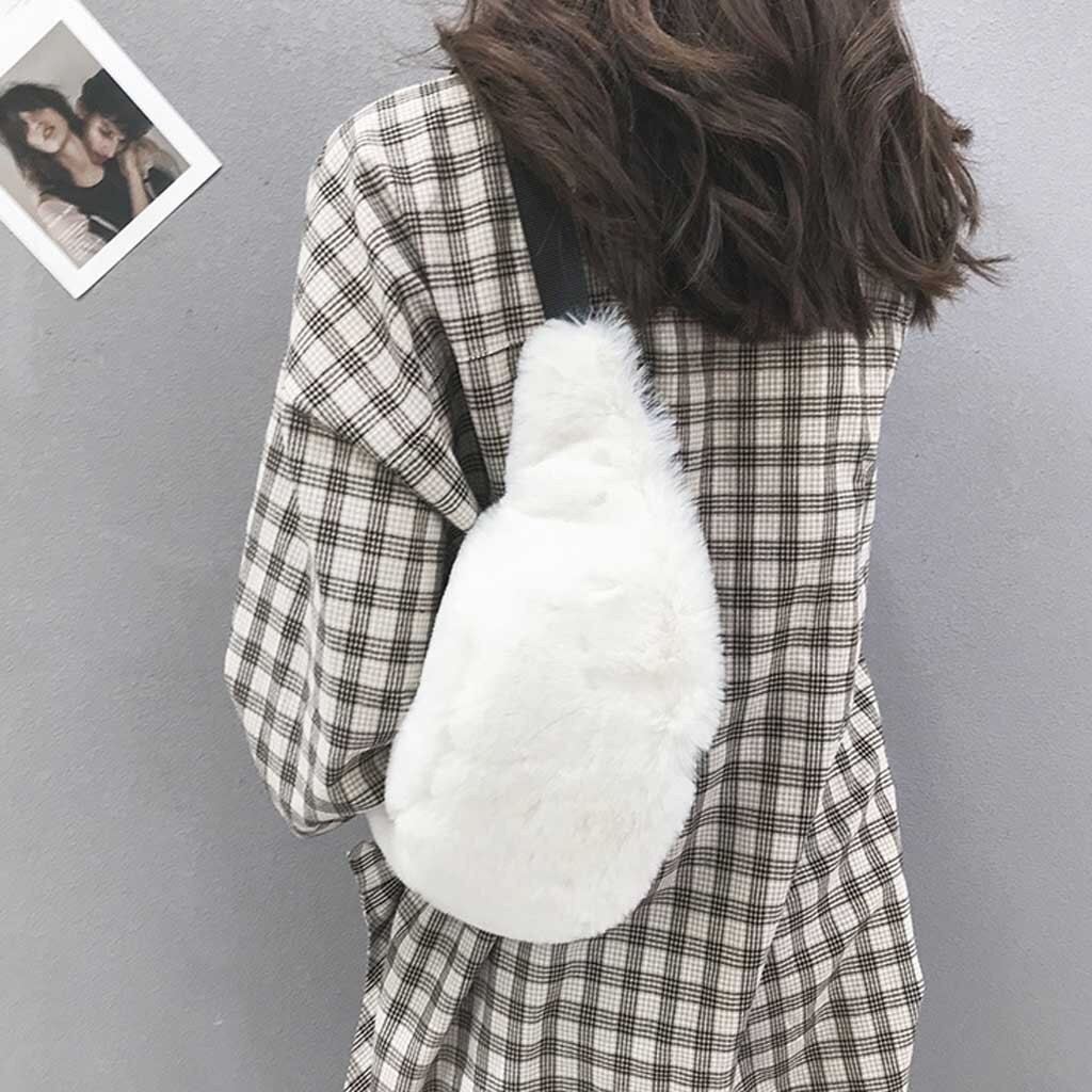 Frauen plüsch schulter umhängetasche brust tasche einfache Trend tasche damen plüsch schulter Diagonale tasche brust #40
