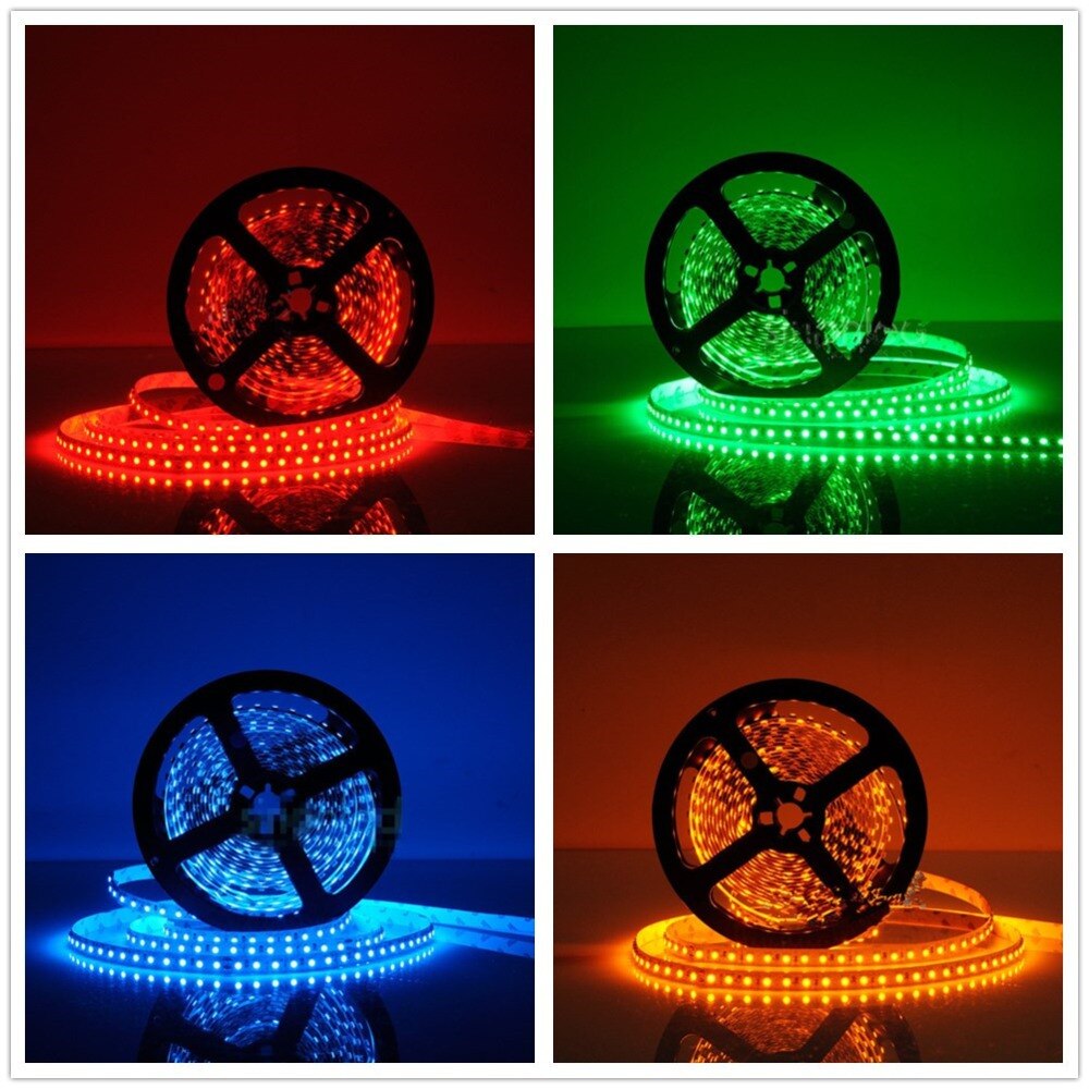 Led-stribelys 3528 600 led 5m vandtæt  ip65 dc 12v 3000k 6500k 9000k hvid varm hvid kold hvid 2835 fleksibel tape