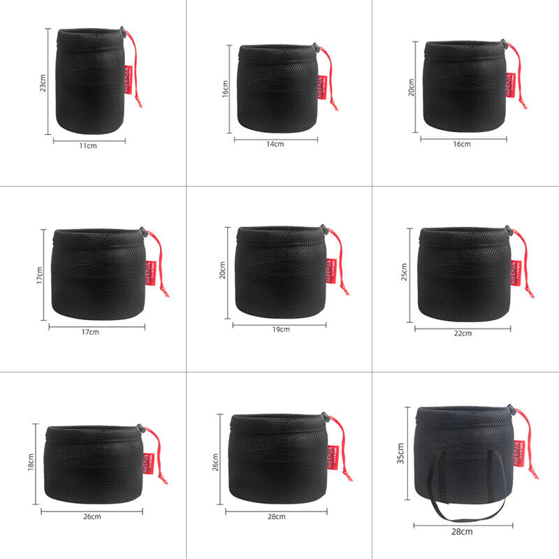 draussen Camping Topf Aufbewahrung tasche tragbare Picknick Kochgeschirr Aufbewahrung tasche Sandwich Gittergewebe Kordel zug Tasche draussen Herde Zubehör