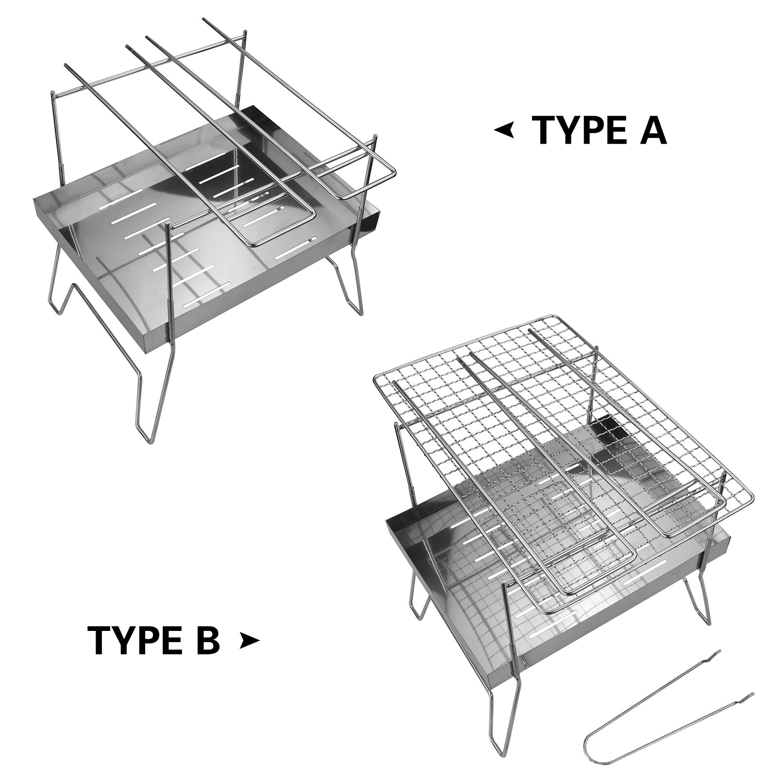 Outdoor Stainless Steel Camping Grill Portable Barbecue BBQ Grill Charcoal Grill for Outdoor Camping Picnic Home Park