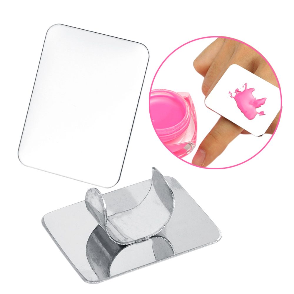 machen-hoch-Palette Mischen Palette Stange Edelstahl machen-hoch Universal- Cutter Manikübetreffend Nagel Kunst paletten mit Spachtel sätze Nagel werkzeug: Silber