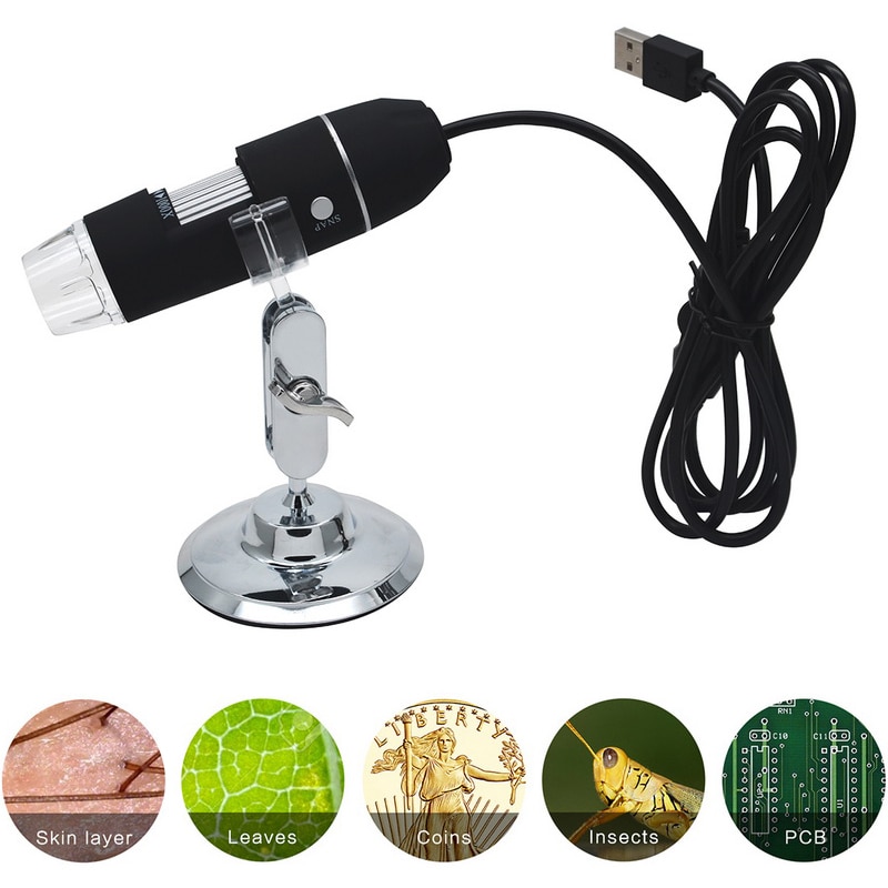 Smart USB Microscope Pixels 1000X 8 LED Digital USB Microscope Magnifier Electronic Stereo USB Endoscope Camera