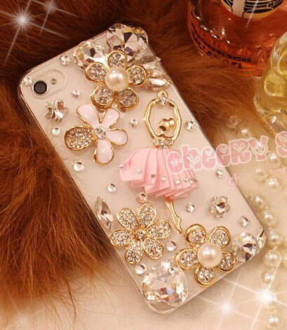 Luxe Rok Ballet Meisje Rhinestone Case Voor Voor Blackberry Keyone KEY2 Sleutel 2 Le Keyone Keyone Crystal Telefoon Gevallen: For KEY2 LE / Style 1