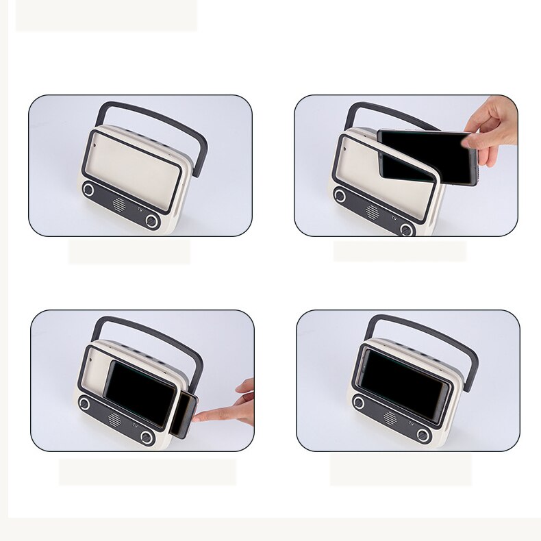 Creatieve Retro Tv Bluetooth Speaker PTH800 Telefoon Houder Draagbare Tv Mini Draagbare Radio Card Audio