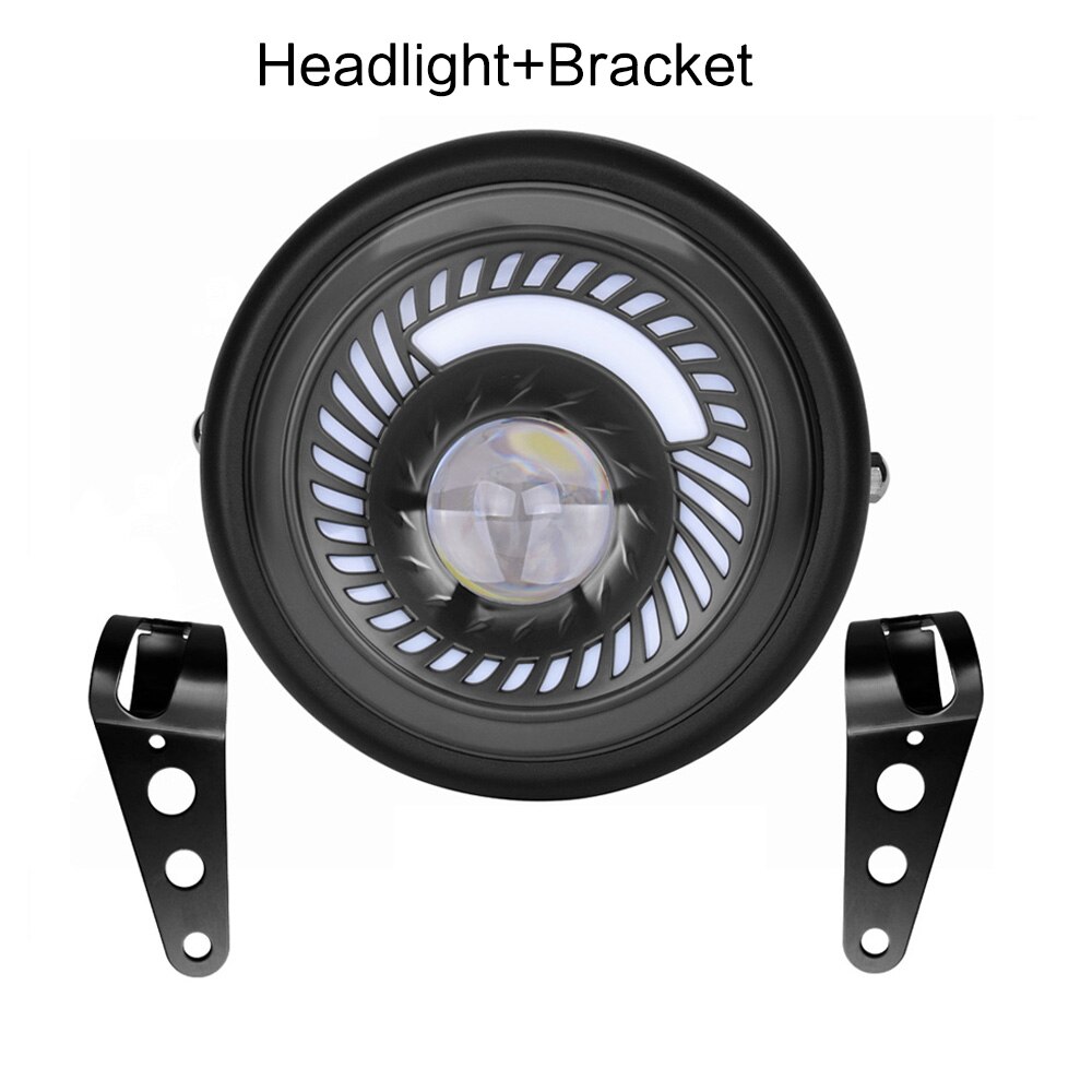 Motowerks Retro 6.5 Inch LED Motorcycle Headlight Grill Bracket Cover High Low Beam DRL Headlamp Bulb for Cafe Racer Customs: Light Bracket Set