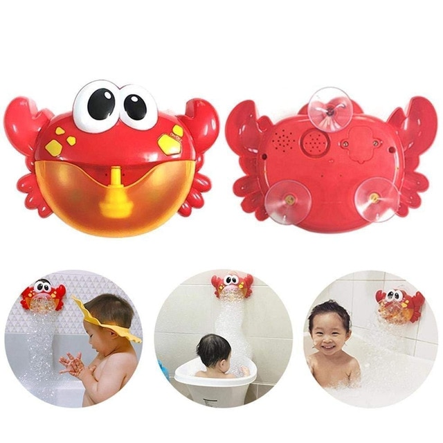 Baby Bath Toys Bubble Machine Big Frogs Automatic Bubble Maker Bathtub Soap Machine Blower Music Bath Toy for Baby & free: 2