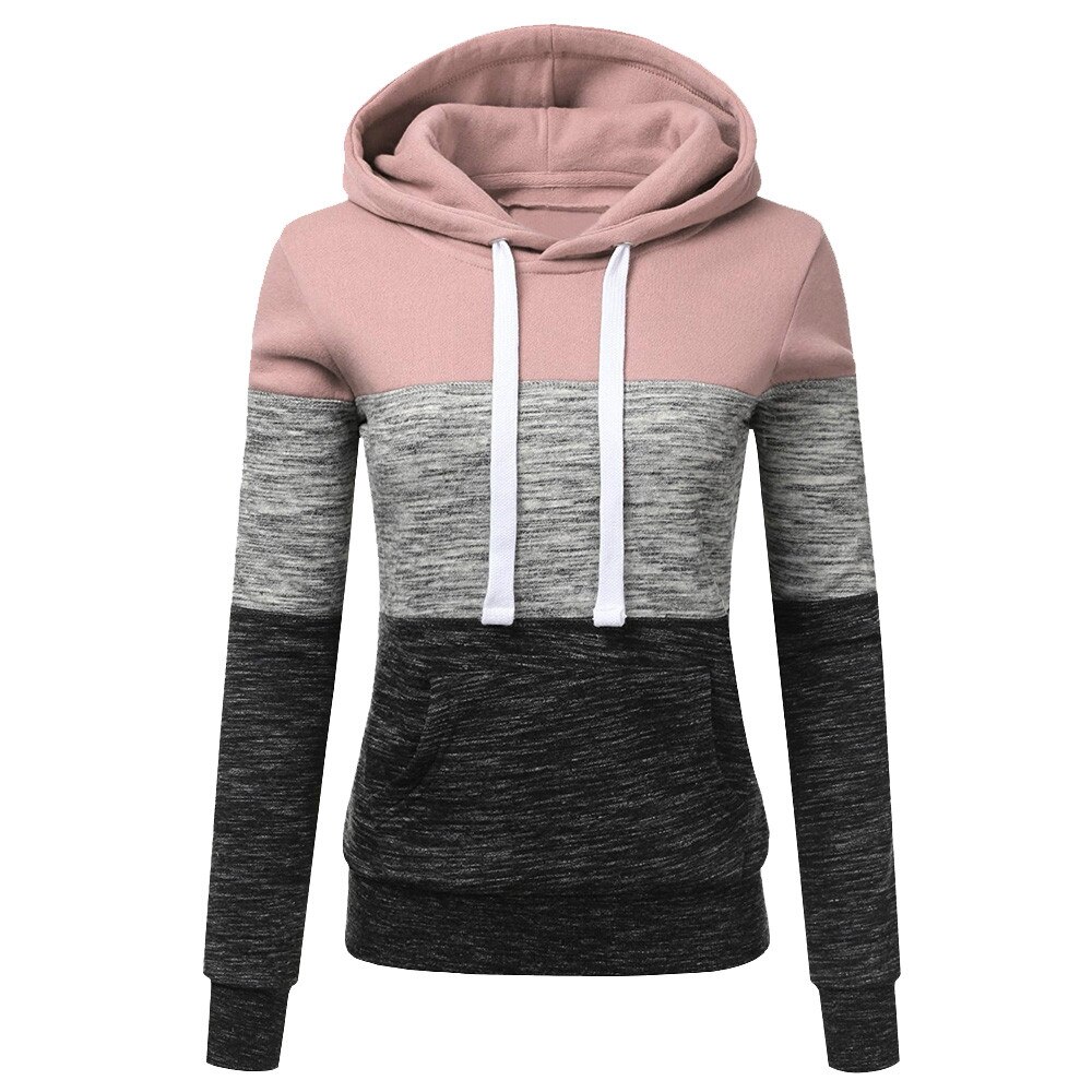 Sweat-shirt à capuche pour femmes, à la , Patchwork, Blouse d'hiver