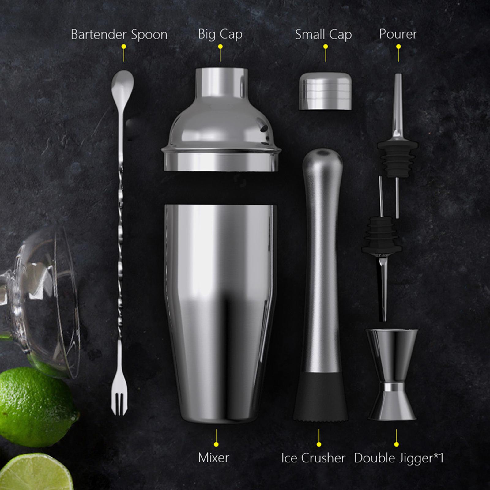 Stainless Steel Cocktail Shaker Ice Crusher Drink Making Pro Cocktail Set for Martini