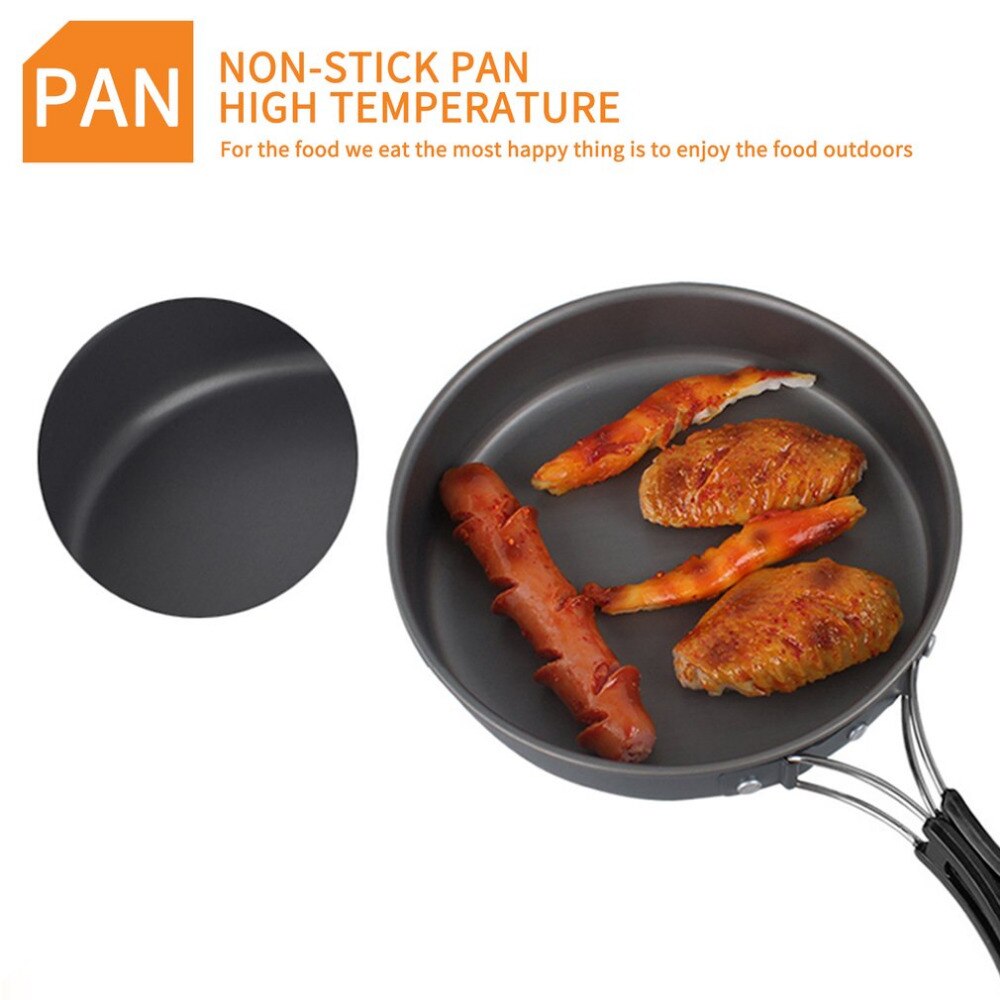 Outdppr Camping Mini Pan Ketel Pot Set voor OUTAD 2-3 Individuen Lichtgewicht Draagbare Aluminium Non- stick Kookgerei Set