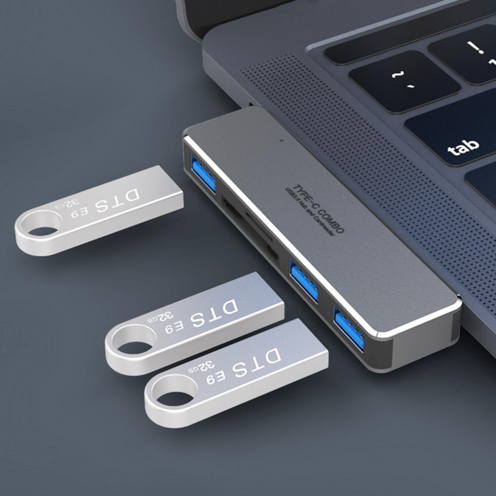Type-C Om 3 Usb 3.0 + Tf + Geheugenkaart Poort Aluminium Multi High Speed Usb C Expander lezen Snelheid Kan Bereiken 480 Mps Snelle