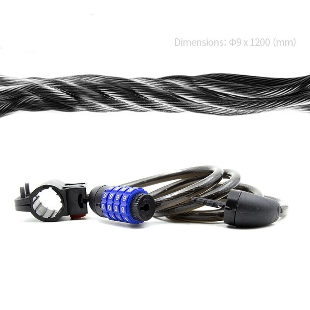 4 digital combination bike lock cable wire lock (028)