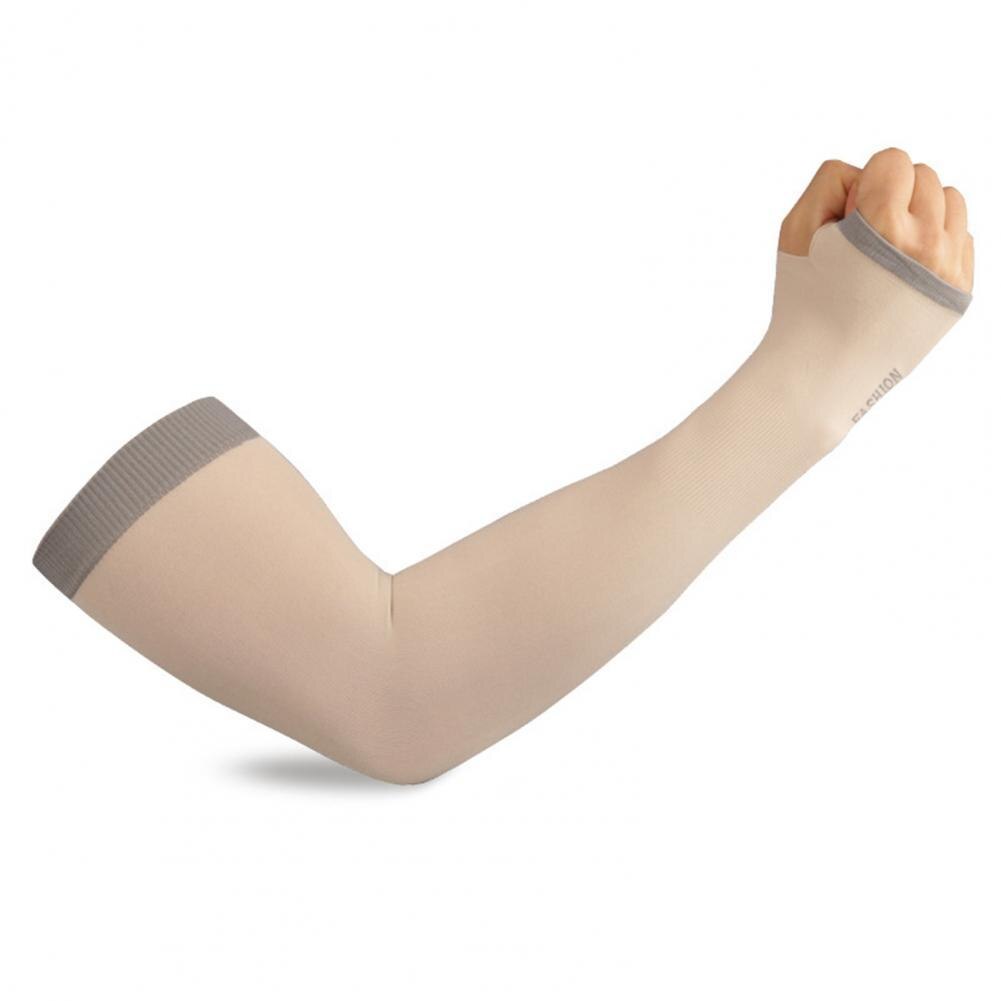 1 pair of super soft, fade-resistant spandex unisex arm sleeves, sunscreen, uv-resistant, cooling sleeves for camping: Skin color