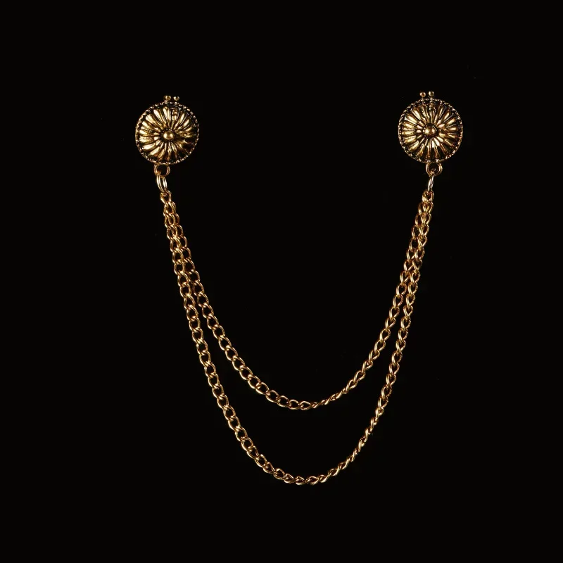 Broche Oiseau Étoile Clip Gland JOLapel Broche, Chemise Imbibée, Broches Vêtements, Accessoires Femme et Homme, ,: Champagne Or