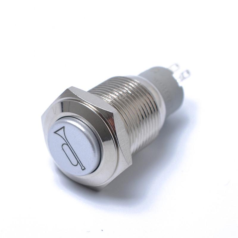 1 STUKS 12V 19mm Auto Reset Switch Knop Momentary Blue LED Marine Auto Roestvrij Hoorn Drukknop Licht schakelaar: Default Title