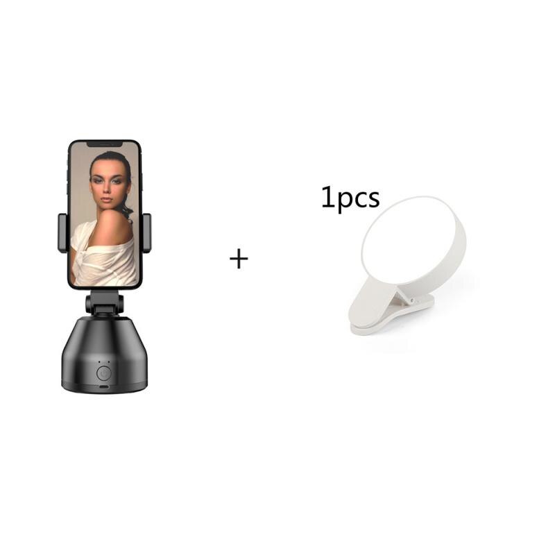 Selfie Stick Smart AI Gimbal Personal Robot Cameraman 360°Auto Rotation Face Tracking Mobile Phone Stand For Mobile Phone: black and light