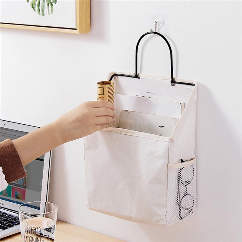 Sac de rangement en toile mural | Grande porte 1 unité, sac de rangement mural de toile, sac suspendu pour magazines, sac de rangement de vêtements de ménage