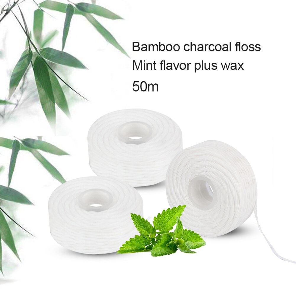 10 Rolls Dental Flosser Built-in Spool Wax Mint Flavored Europe Replacement Flat Wire Dental Floss For Tooth Clean