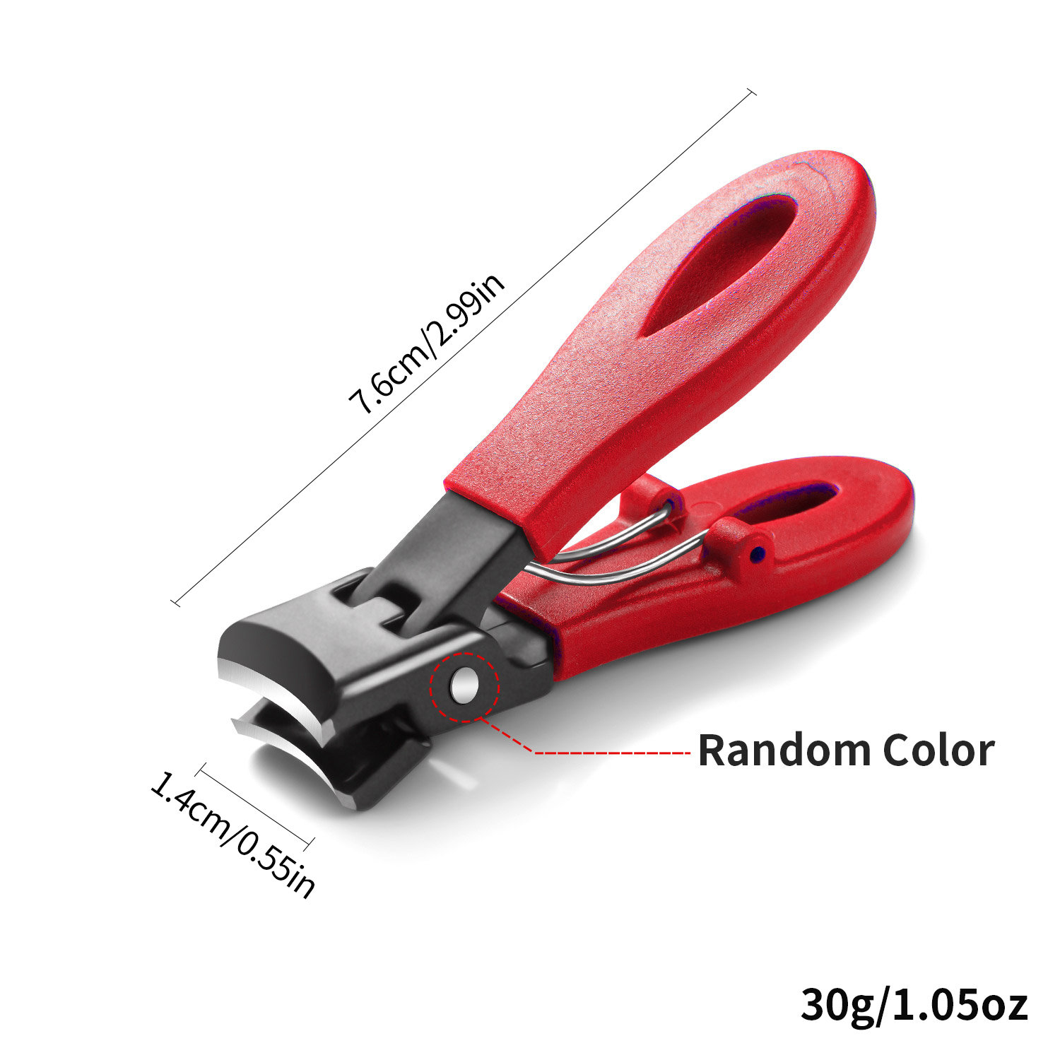 Cortaúñas de apertura de mandíbula grande, cortador de uñas especial duro y grueso, herramientas de manicura de acero inoxidable, cortador de dedos de los pies, antisalpicaduras, 8mm: Rosa