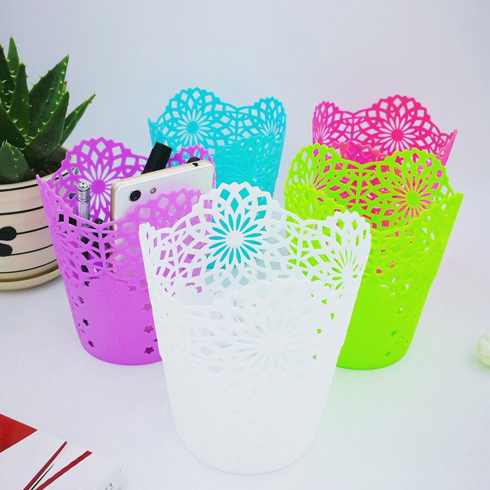 Office Organizer Desktop Holle Cilinder Pen Opbergdoos Potlood Borstel Pot Penhouder Make Borstel Plastic Container Thuis