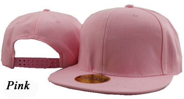 Mode Unisex Pure Kleur Platte Rand Dans Hoed Hiphop Hoeden hiphop Cap Blanco Baseball Caps Mannen Vrouwen Snapbacks Verstelbare: Pink