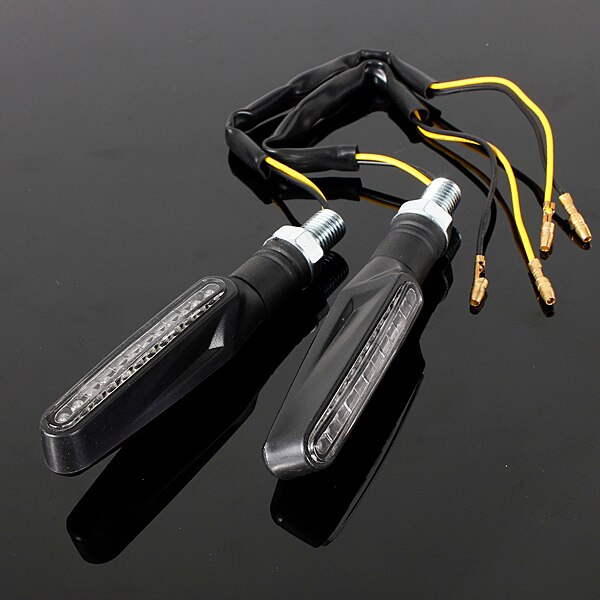 4 stuks universele led knipperlichten voor motorfietsen met stromend water, flexibele, buigbare amberkleurige lamp