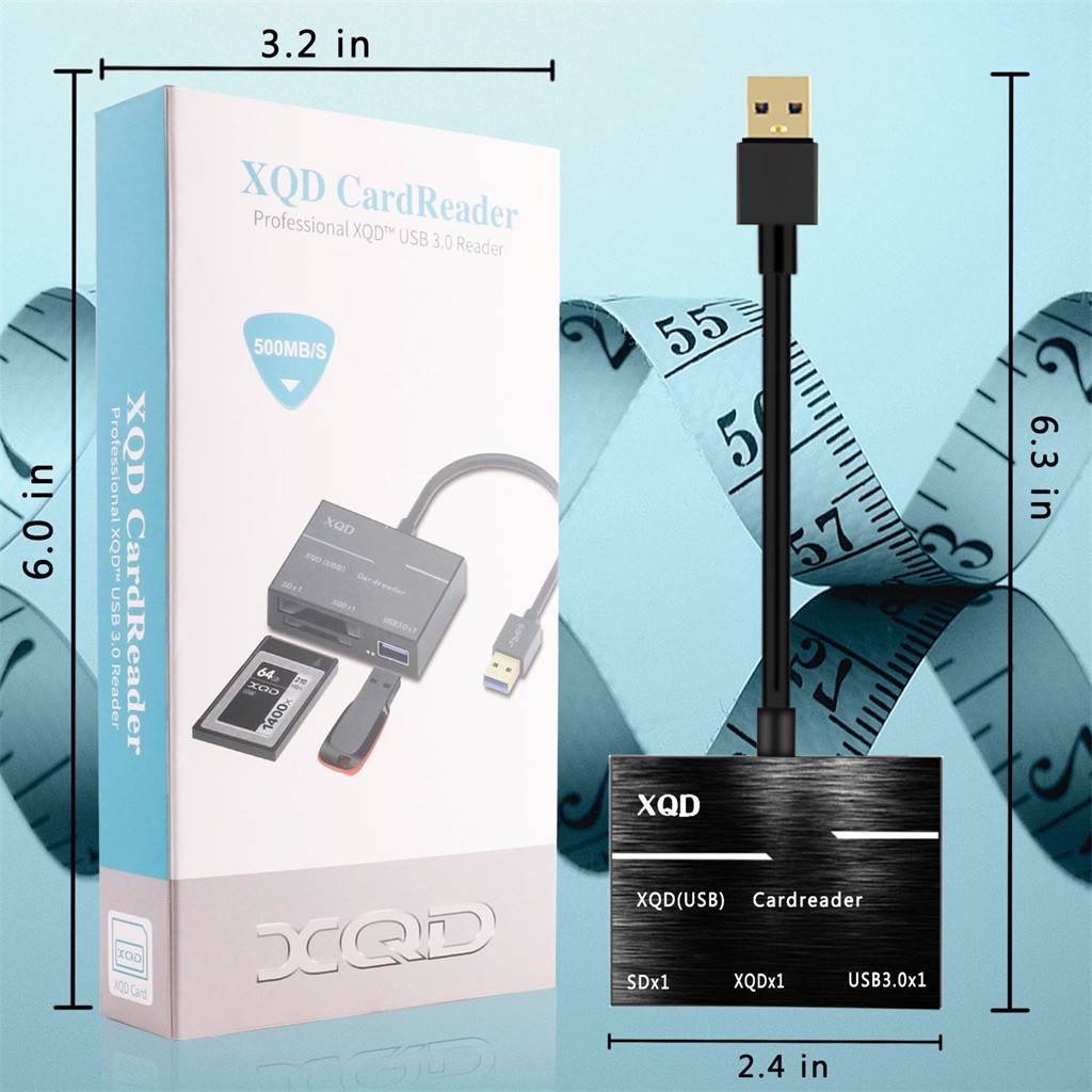 Super cámara XQD SD lector de tarjetas de memoria USB 3,0 Hub Adaptador para Sony/Nikon/Canon Cardreader USB Hubs Gadget Adaptador Usb
