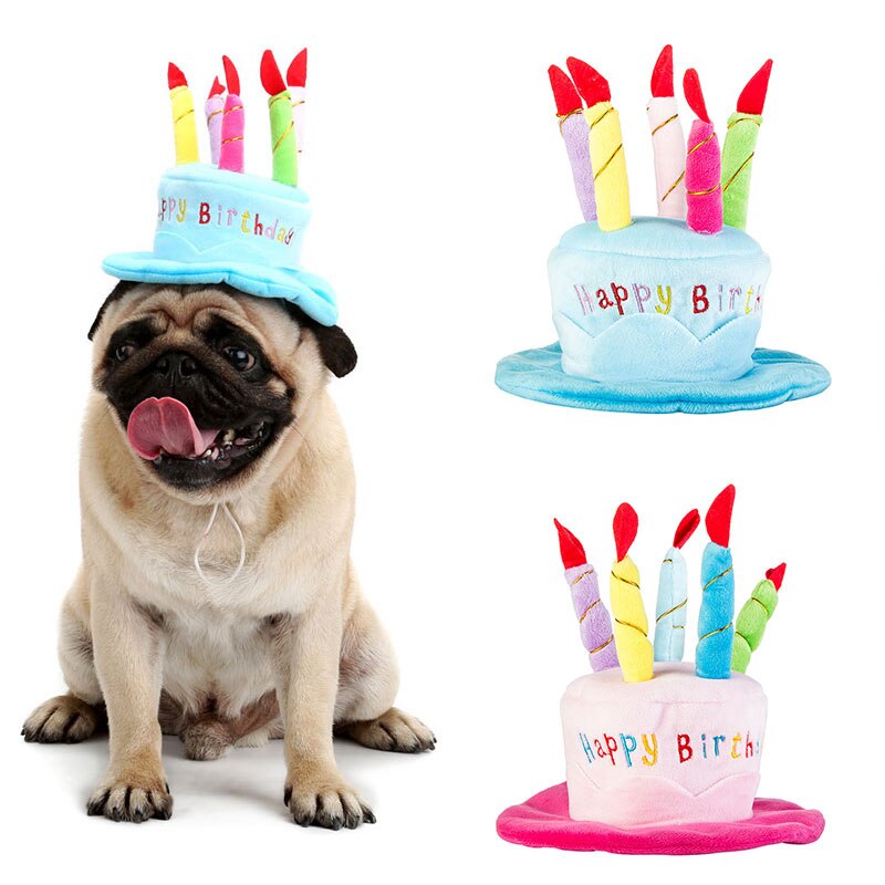 Leuke Hond Kat Verjaardagstaart Hoed Pet Cap Pet Hoed Met 5 Kleur Kaarsen Partij Accessoire Yu-Home