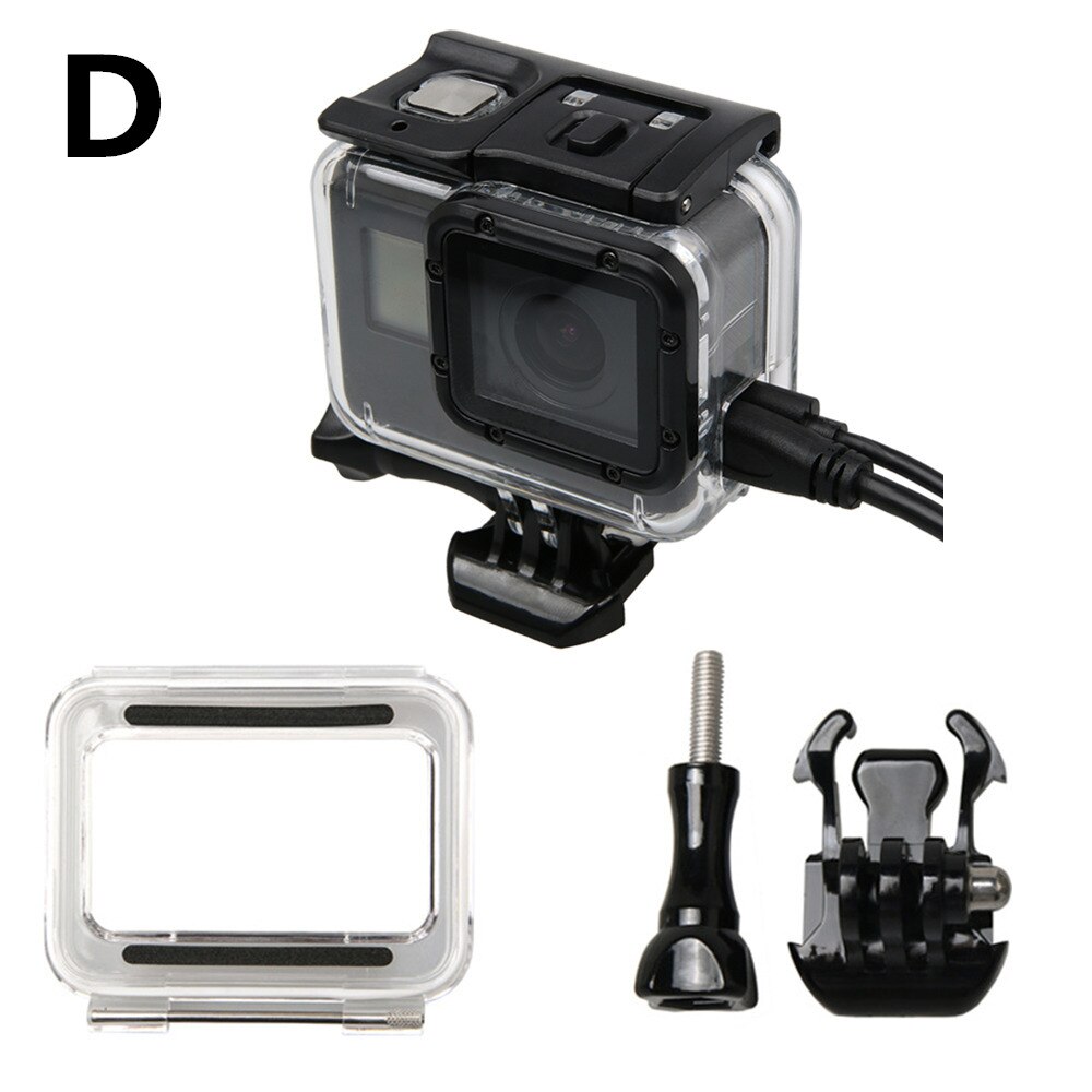 60m undervattensdyk vattentätt fodral för gopro hero 5 6 7 svart accesorios husbox för go pro 7 6 5 actionkameratillbehör: D inte vattentät