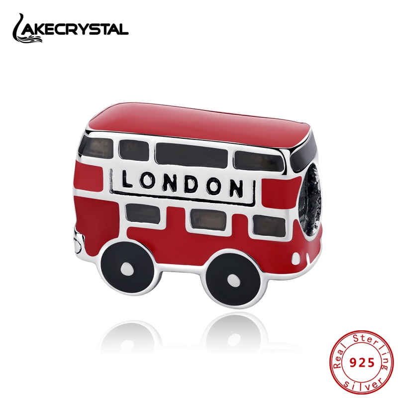 Authentic 100% 925 Sterling Silver Charms Fit Original Bracelets Charm Red London Bus Beads For Women Diy Fine Jewelry