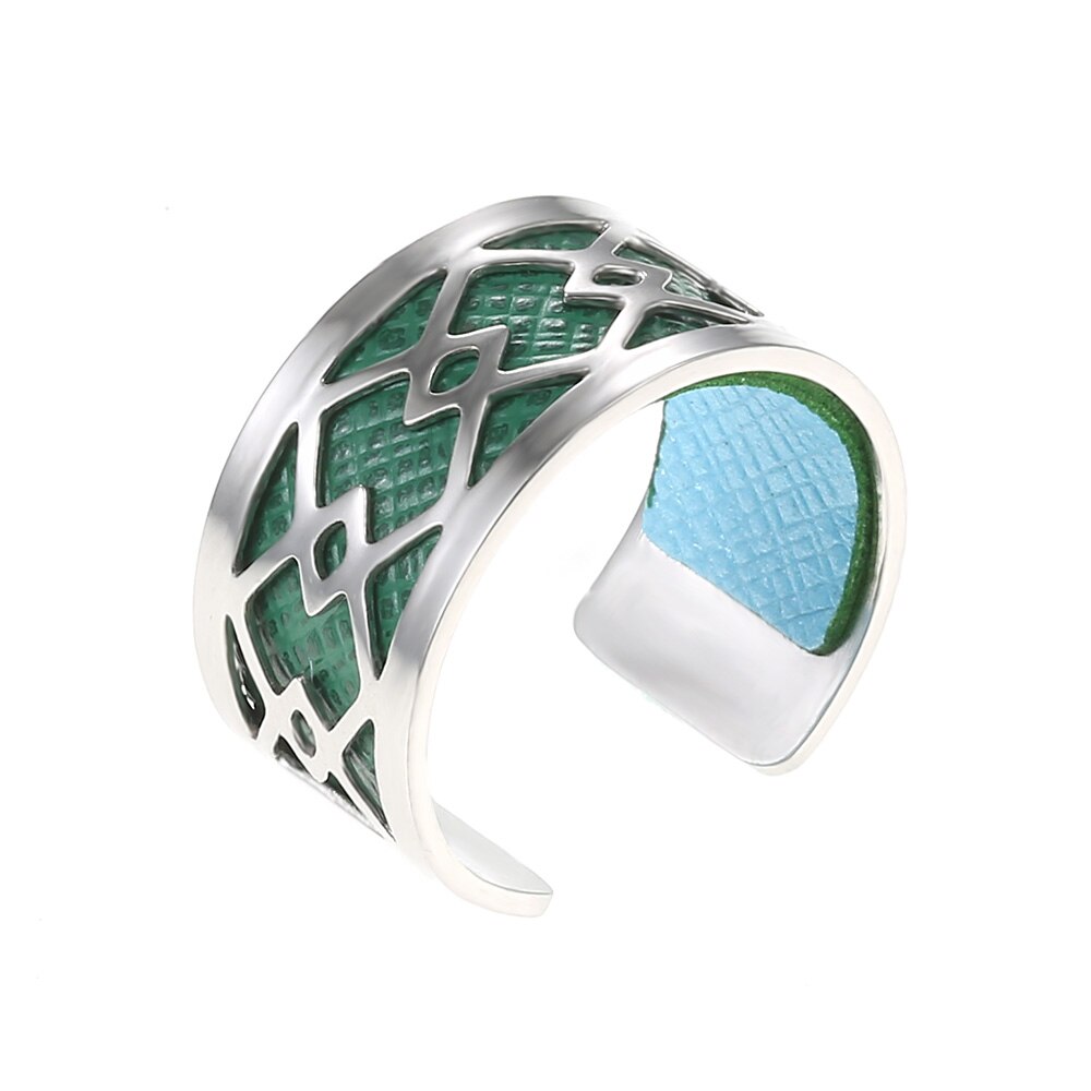 Cremo Giet Femme Sieraden Roestvrij Stalen Ring Band Verstelbare Ring Bague Femme Sieraden Diy Omkeerbare Lederen Ring: SR0016707