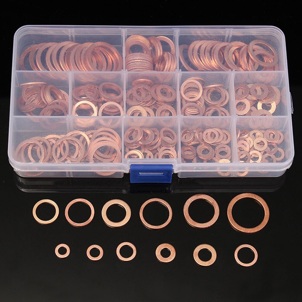 120 PCS Car Oil Seal Sheet Gaskets Copper Washers Car Repair Tools Assorted Garage Engine Washer Kit Auto Hardware Relaxing