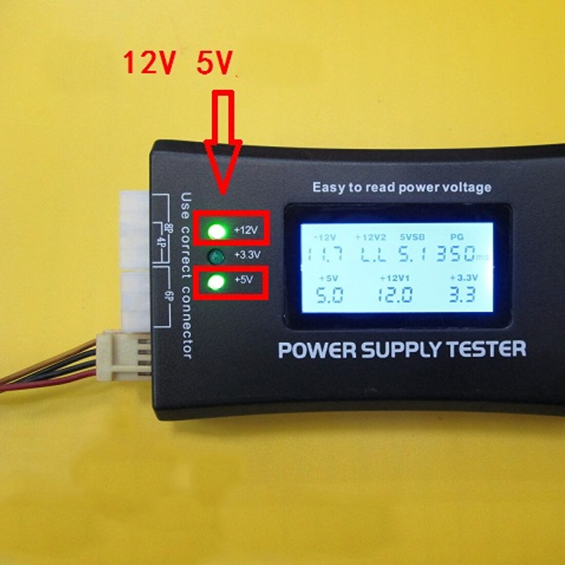 Digital LCD Power Supply Tester Multifunction Computer 20 24 Pin Sata LCD PSU HD ATX BTX Voltage Test Source