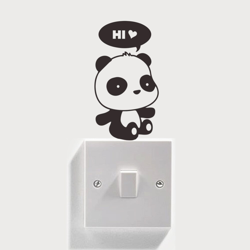 Słodkie zwierzaki słoń kot Panda żyrafa naklejka na wyłącznik światła wymienny naklejka ścienna dla dzieci przedszkole dla dzieci Home naklejka Murla Decor: Kawy