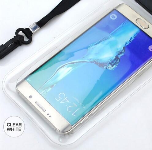 Waterproof Cell Phone Bag Outdoor Swimming Drifting Portable Universal Touchscreen Mobile Phone Bag Swimming Pool Accessories: white