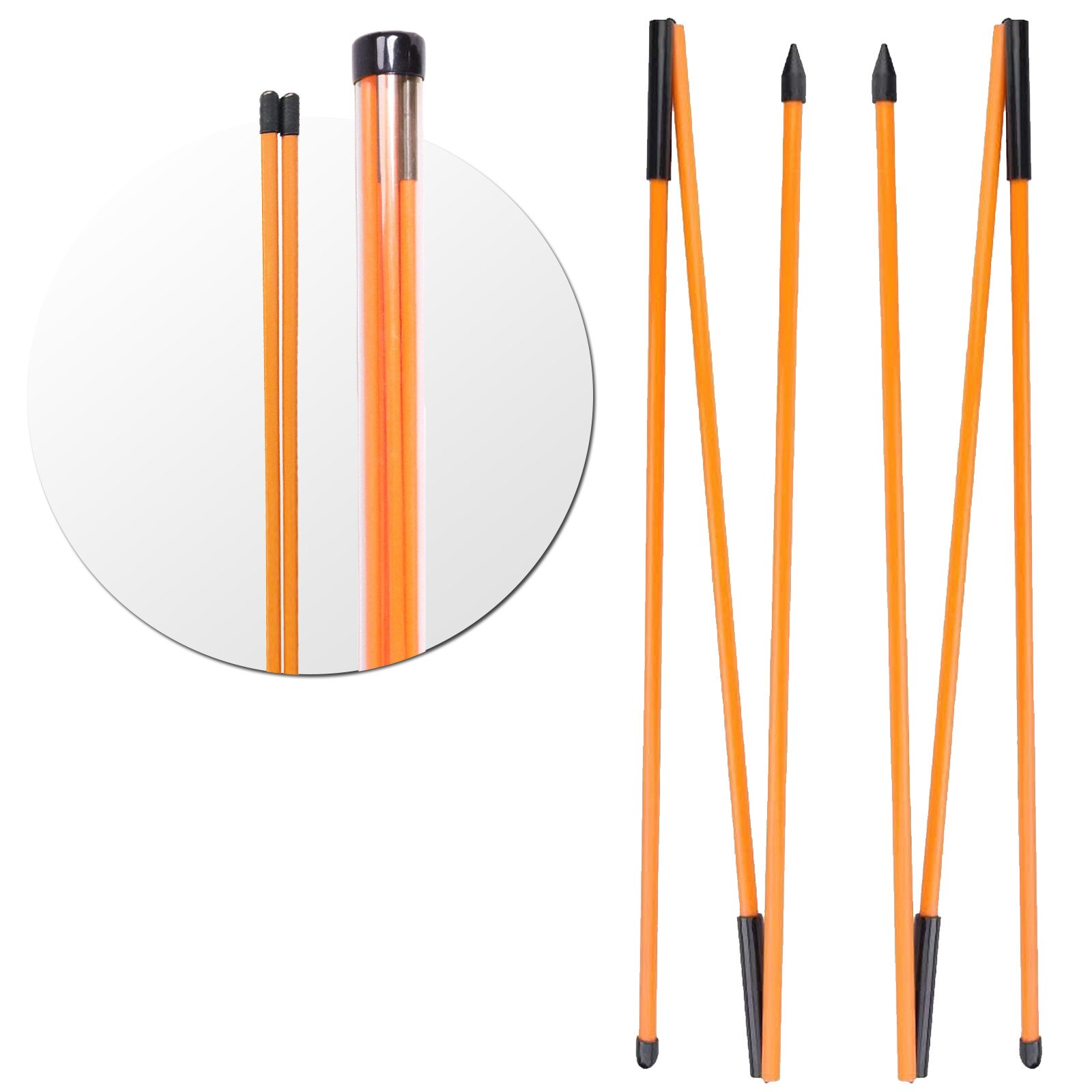 48inch 2Pcs Collapsible Golf Alignment Sticks Set Practice Set up Stick Swing Trainer Rods Putting Training Tool: Orange 2Pcs