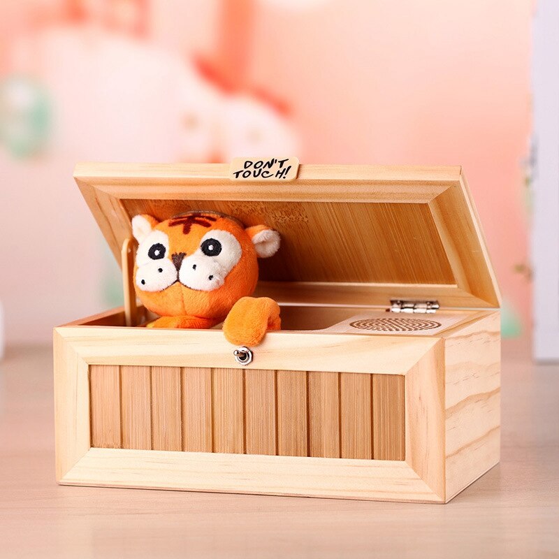 Electronic Useless Box With Sound Cute Tiger Toy Stress-Reduction Desk: Default Title