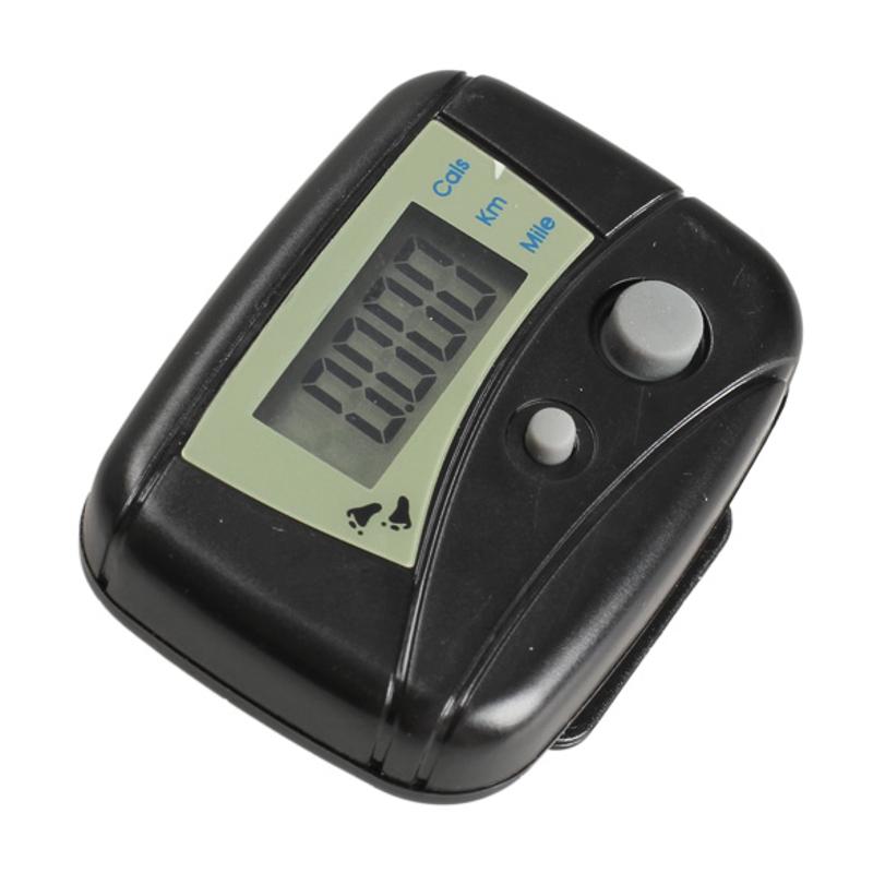 LCD Display Run Step Pedometer Walking Detection Distance Calorie Counter Passometer Black 3 Counting Modes 4.5 x 3.5 x 1.2cm